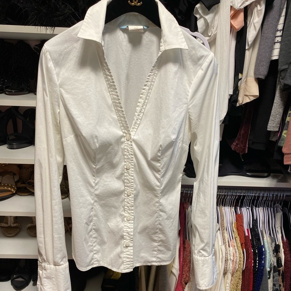 Marciano White Poplin Button Down Shirt Size S/P. - Picture 1 of 5